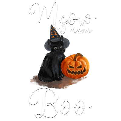 Catoween Meow I mean Boo Halloween Funny Cat
