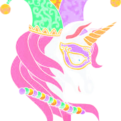 Unicorn Face Fleur de Lis Mardi Gras