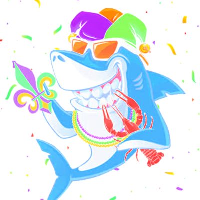 Shark Wear Beads Crawfish Mardi Gras