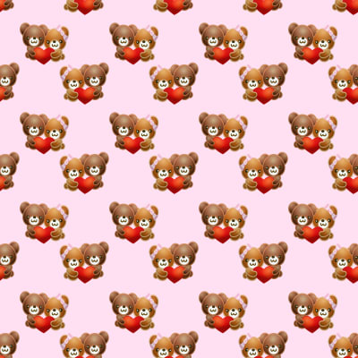 Valentines day cute bear pattern