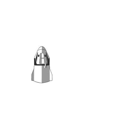 SpaceX Logo with Crew Dragon Spaceship