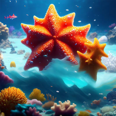 Starfish in the ocean