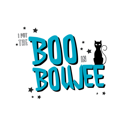 I put the Boo in Boujee Catoween  Halloween Funny Quote Blue Design