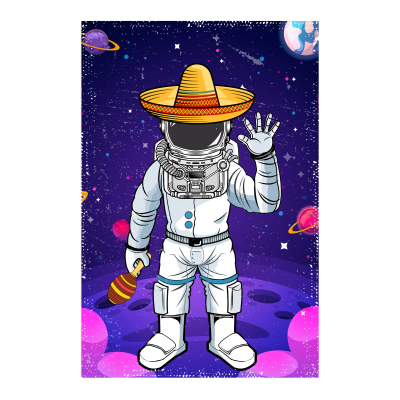 Astronaut Sombrero Cactus Mexican
