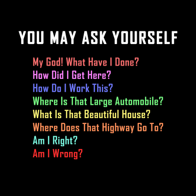 You May Ask Yourself