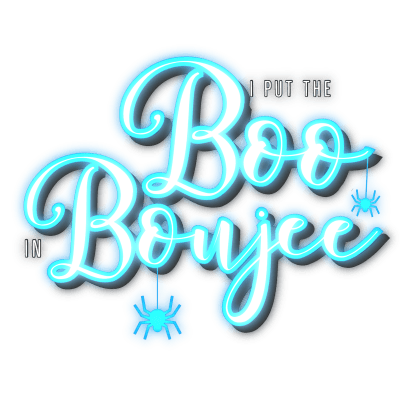 I put the Boo in Boujee Halloween Funny Glowy Quote Blue Design