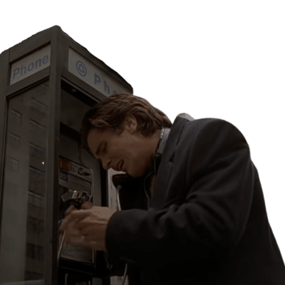 Patrick Bateman Phone Booth Scene, Patrick Bateman Phone Booth, American Psycho