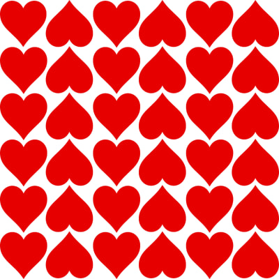 Vintage valentines heart pattern upside down