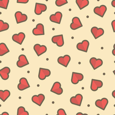 Retro valentines day cute heart pattern