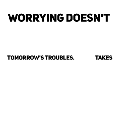 Worrying troubles peace white