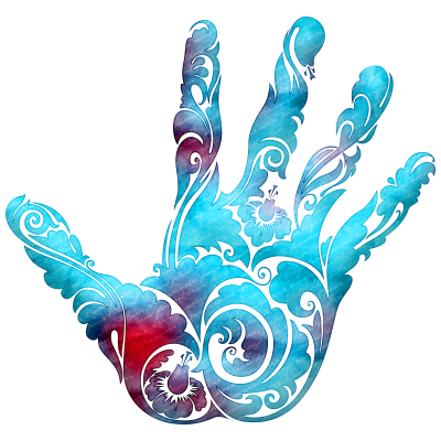 Watercolor Hamsa Hand Of Fatima Colorful Henna