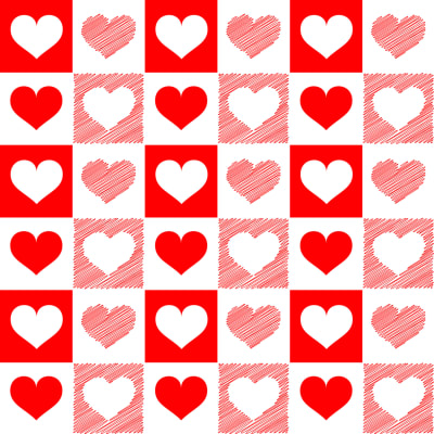 Valentines day card heart pattern