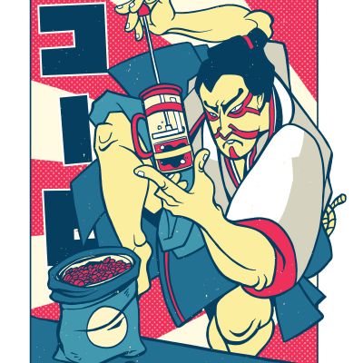 Samurai Making Coffee Samurai Warrior