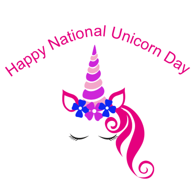 Happy National Unicorn Day Blue and Purple