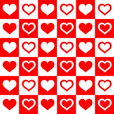 Valentines day checkered heart pattern
