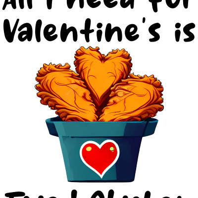 All I need for Valentine's day is fried chicken, funny design about food