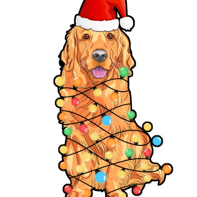 Funny Christmas Tree Light Bulb Golden Retriever
