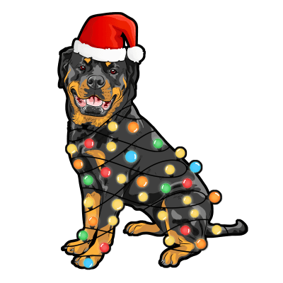 Funny Christmas Tree Light Bulb Rottweiler Dog