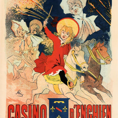 CASINO D' ENGHIEN Jules Cheret Art Nouveau Vintage Poster