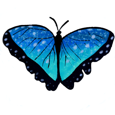 Fly away with me, butterfly, blue