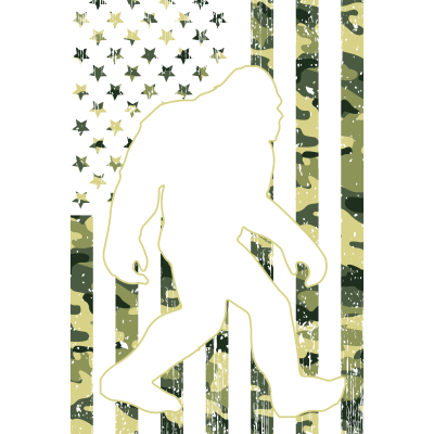 Bigfoot Sasquatch USA Camouflage Flag