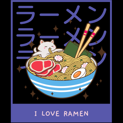 Kawaii Ramen Noodles Japanese Food Art Design