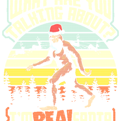 Funny Bigfoot Real Santa Ugly Christmas Vintage Retro Pixel Art