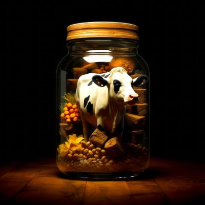 Life in a jar #1 Pensive Cow
