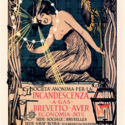 Incandescenza Brevetto Auer Italian Electric Company Vintage Advertisement