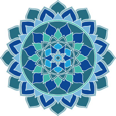 Boho style blue mandala