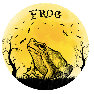 Frog Halloween Vintage Retro Moon hipster