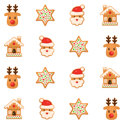 Christmas Sticker Cookie  Pattern Collection