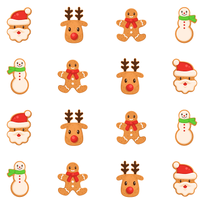 Christmas Sticker Cookie  Pattern Collection