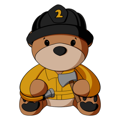 Yellow Uniform Fireman Teddy Bear