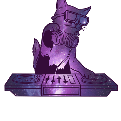 DJ Kitty Rainbow House Music Cat