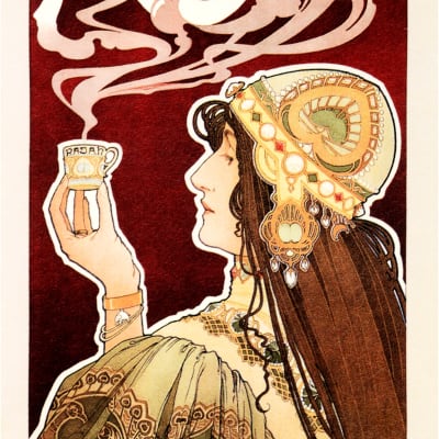 RAJAH COFFEE Henri Privat Livemont Art Nouveau Vintage Advertisement Poster