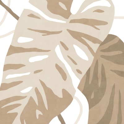 Abstract beige tropical leaf illustration
