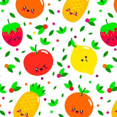 Pattern Fruit Fruits Orange Green Food