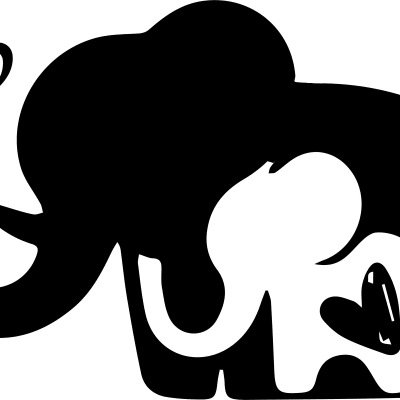 Elephant svg, elephant cut file, elephant vector, pregnant elephant,  baby shower svg, mom and baby elephant