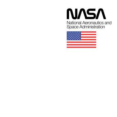 NASA Worm + Text + Flag Right